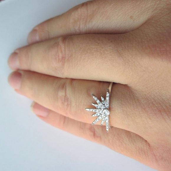 Artisan 14K White Gold Diamond Half-Star Ring - Picture 13 of 15